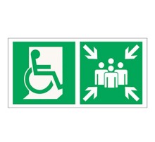 Знак безопасности BL-2915B.E74"Пункт (место) сбора для МГН (безоп. зона МГН)"  a18507  Белый свет