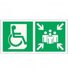 Знак безопасности BL-2915B.E74"Пункт (место) сбора для МГН (безоп. зона МГН)"  a18507  Белый свет