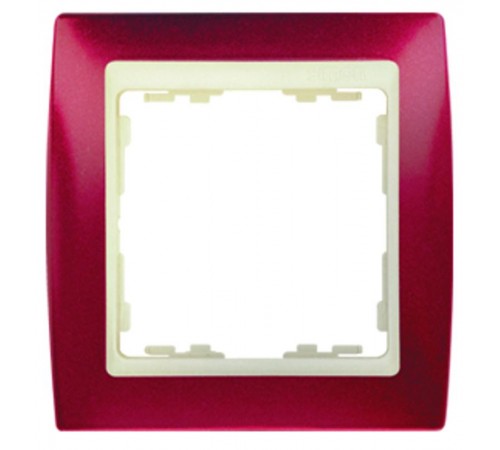 Simon 82 Рамка декоративная, 4 поста, S82, гранатовый металлик-слоновая кость  82744-37  Simon