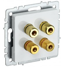 BRITE АудиоРозетка 4-местная РА10-БрБ белый  BR-S40-K01  IEK
