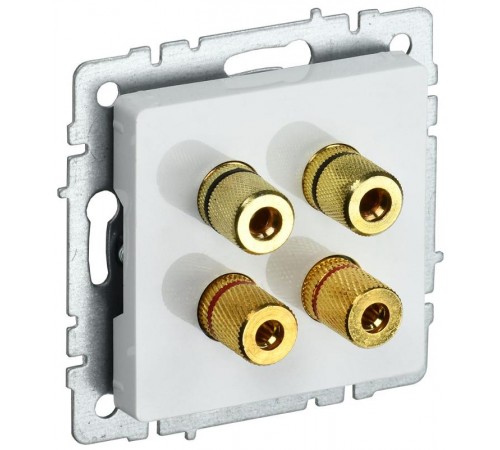 BRITE АудиоРозетка 4-местная РА10-БрБ белый  BR-S40-K01  IEK
