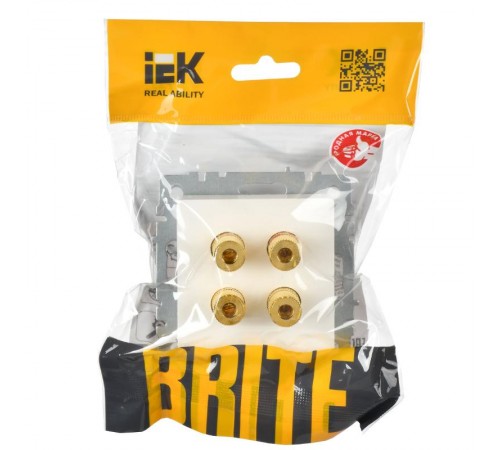 BRITE АудиоРозетка 4-местная РА10-БрБ белый  BR-S40-K01  IEK