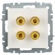 BRITE АудиоРозетка 4-местная РА10-БрБ белый  BR-S40-K01  IEK
