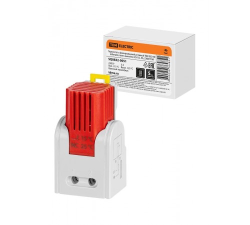 Термостат с фиксированной уставкой ТФУ-002 NC (обогрев, темп. выкл/вкл 25/15), 5 А, 230 В  SQ0832-0051  TDM