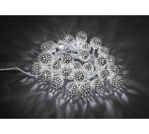 Гирлянда световая  NGF-D004-30CW-230-серебряные шарики (металл)  14042  Navigator