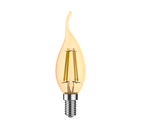 Лампа светодиодная   Basic Filament Свеча на ветру 3,8W 350lm 2400К Е14 golden LED 1/10/50  1047154  Gauss