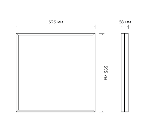 Светильник светодиодный потолочный   MiR 30W CRI90 3300lm 4000K IP54 595*595*68мм опал c БАП LED 1/1  G1-A0-00070-01GA2-5403040  Gauss