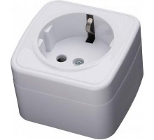 PST16-501-20 Розетка накладная 1-местная с/з, 250В, 16А, серия Basic, белый  39033  STEKKER