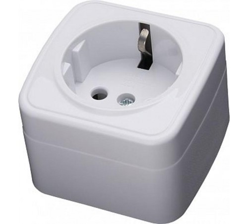 PST16-501-20 Розетка накладная 1-местная с/з, 250В, 16А, серия Basic, белый  39033  STEKKER