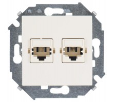 Simon 15 Сл. кость Розетка телефонная двойная RJ11, винт. зажим  1591589-031  Simon