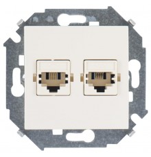 Simon 15 Сл. кость Розетка телефонная двойная RJ11, винт. зажим  1591589-031  Simon