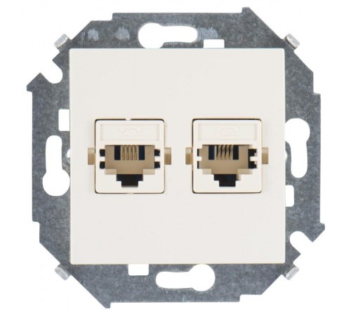 Simon 15 Сл. кость Розетка телефонная двойная RJ11, винт. зажим  1591589-031  Simon