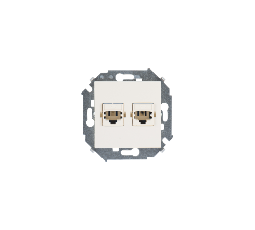 Simon 15 Сл. кость Розетка телефонная двойная RJ11, винт. зажим  1591589-031  Simon
