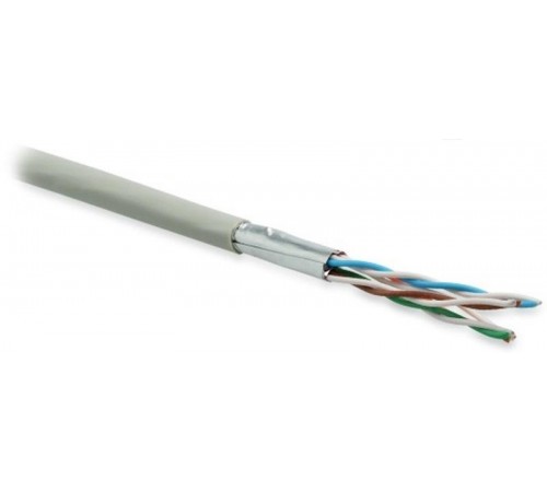 Кабель витая пара UFTP4-C6-P26-IN-LSZH-GY-100 (100м) экран.U/FTP,кат.6,4 п.(26AWG),многож.(patch),кажд.пара в ф.,LSZH,сер.  243627  Hyperline