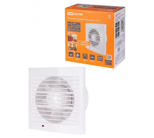 Вентилятор бытовой настенный, 120 С-Т, таймер, белый,  SQ1807-2002  TDM