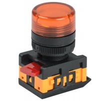 Лампа AL-22TE сигнальная d22мм желтый неон/240В цилиндр   BLS30-ALTE-K05  GENERICA