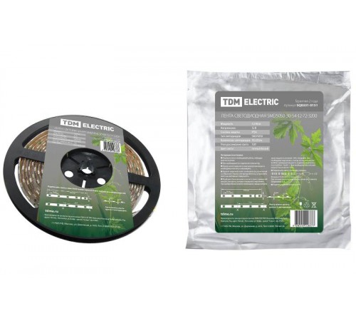 Лента светодиодная SMD5050 7,2Вт 12В 3200К IP54 5м  SQ0331-0151  TDM