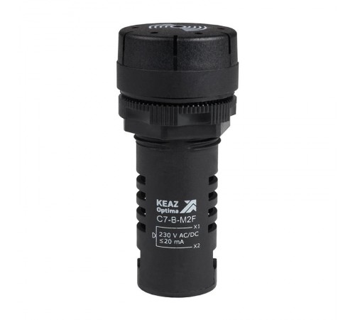 Зуммер с пульсирующим сигналом OptiSignal Compact D22 C7-B-M2F черный 230 В AC/DC  362180  КЭАЗ