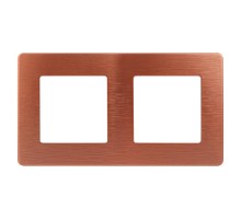 Рамка для розеток и выключателей серия 12 12-5102-14 на 2 поста, сатин, медь  Б0052517  ЭРА