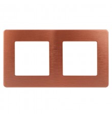 Рамка для розеток и выключателей серия 12 12-5102-14 на 2 поста, сатин, медь  Б0052517  ЭРА