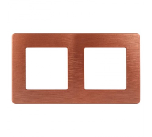 Рамка для розеток и выключателей серия 12 12-5102-14 на 2 поста, сатин, медь  Б0052517  ЭРА