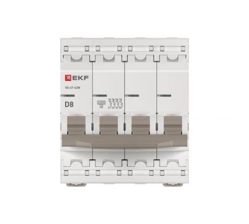 Выключатель автоматический ВА 47-63N 4P 8А (D) 4,5 кА PROXIMA M634408DEKF