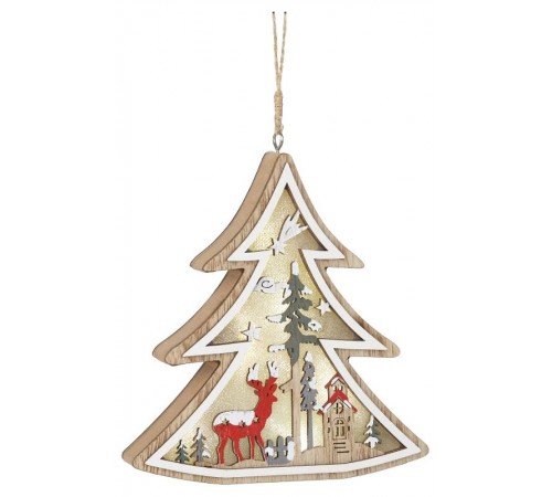 Новогодний декоративный светильник Ёлочка, ENGDS-17 h 14 см, 3ААА, IP20  Б0056010  ЭРА