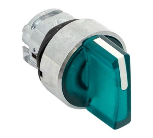 Механизм исполнительный переключателя ХB4 зеленый на 3 положения с фиксацией, с подсветкой с короткой ручкой IP65  XB4BD3FL-G-65  EKF