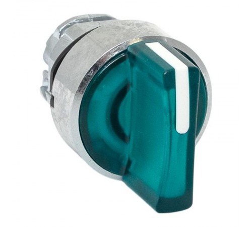 Механизм исполнительный переключателя ХB4 зеленый на 3 положения с фиксацией, с подсветкой с короткой ручкой IP65  XB4BD3FL-G-65  EKF