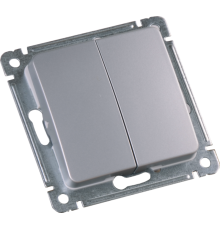 Выключатель скрытой установки, двухклавишный, механизм, цвет серебро  ВС10-451-06  HEGEL