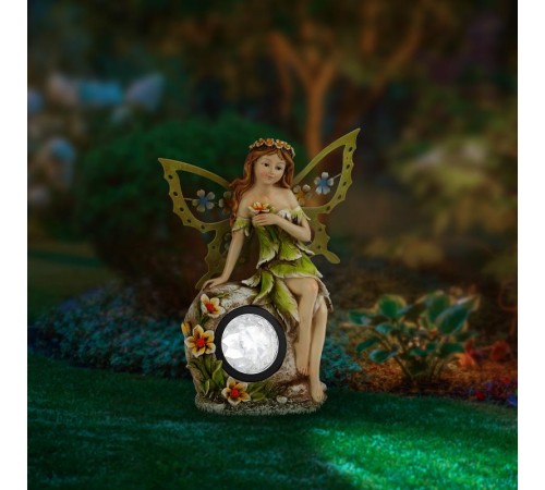 Cветильник садовый декоративный SL-RSN27-ELF на солнечной батарее, полистоун, цветной, 27 см  Б0018809  ЭРА