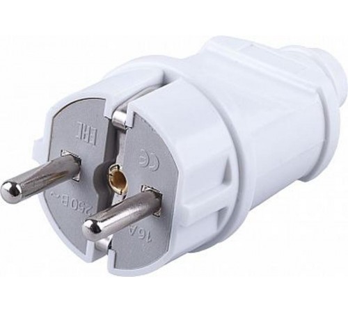 PPG16-42-201 Вилка прямая с/з, 250В, 16A, белый  32851  STEKKER