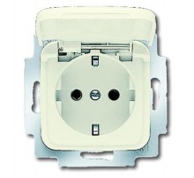 Розетка SCHUKO 16А 250В с крышкой, серия Busch-Duro 2000 SI, цвет слоновая кость  2018-0-1510   2CKA002018A1510  ABB