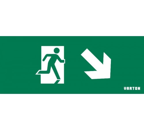 Пиктограмма (Наклейка) Фигура / Стрелка Вниз Вправо для аварийно-эвакуационного светильника IP20  V1-R0-70354-21A01-2011  VARTON