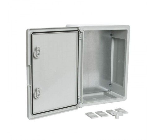Корпус пластиковый с монтажной панелью ЩМП IP65 серая дверь 400х300х170  PR08.26482  Промрукав