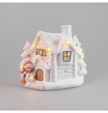 Керамическая фигурка "Домик со снеговиком" 26.2х9.5х23.3 см  505-007  NEON-NIGHT