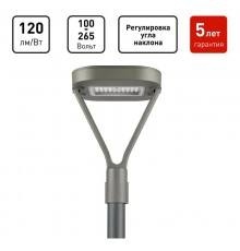 Светильник светодиодный садово-парковый  SPP-505-0-30K-050 50Вт 6000лм 3000K IP65 КСС Д серый   Б0062697  ЭРА