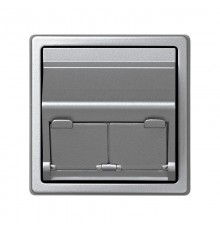 Simon 73 Адаптер на 2 коннектора RJ45 (KEYSTONE, AMP, Brand-Rex, KRONE), наклонное подключение, S73 Loft, алю  73086-63  Simon