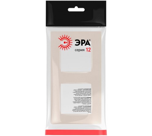 Рамка для розеток и выключателей  Серия 12 12-5202-15 на 2 поста, Классик, перламутр  Б0067792  ЭРА