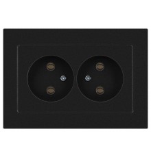 Розетка Intro Accent 6-204-05 2х2P, 16А-250В, IP20, СУ, AL/CU, антрацит  Б0063465  Intro