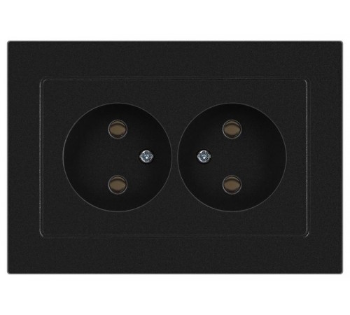 Розетка Intro Accent 6-204-05 2х2P, 16А-250В, IP20, СУ, AL/CU, антрацит  Б0063465  Intro