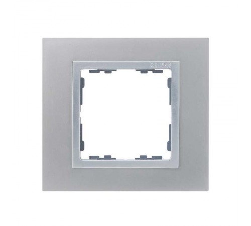 Simon 82 Рамка декоративная, 1 пост, S82 Nature, Металл, алюминий-алюминий  82917-33  Simon