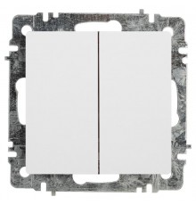 Переключатель Intro Accent 6-107-01 двойной, 10А-250В, IP20, СУ, AL/CU, белый   Б0063554  Intro