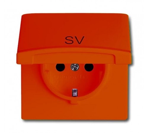 Розетка SCHUKO, 20 EUGKB-14-101, c контрольным СД, с крышкой SV, Allwetter44, IP44, оранжевая, 16А, 250В.  2064-0-0297   2CKA002064A0297  ABB