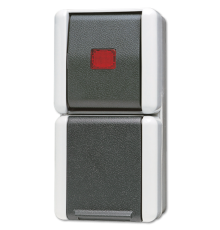 Комбинация - розетка и контрольный выключатель; для накладного монтажа IP44  876KOW  Jung