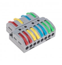 Клемма СМК 4х2 проходная разветвительная 4 полюса, с монтажной площадкой (1 ввод, 2 вывода на полюс) (20 шт/уп)  07-5247  REXANT