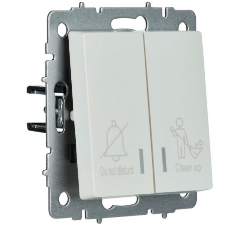 BRITE Выключ. 2-кл. с инд. отел. 10А ВС10-2-9-БрЖ жемч.  BR-V20-2-10-K36  IEK