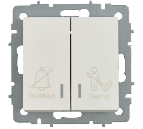 BRITE Выключ. 2-кл. с инд. отел. 10А ВС10-2-9-БрЖ жемч.  BR-V20-2-10-K36  IEK