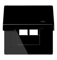 Накладка и крышка для двойных UAE розеток с символом "сеть"; термопласт; черный  LS990BFKLLANSW  Jung