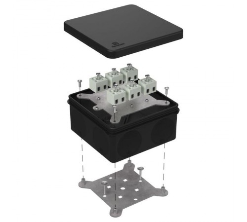 Коробка огнестойкая для о/п двухкомпонентная 60-0300-FR2.5-12 Е15-Е120 RAL9005 100х100х50 (14 шт/кор) черная  60-0300-9005-FR2.5-12  Промрукав